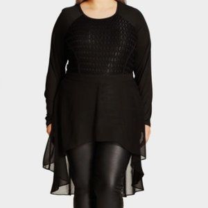 City Chic High Low Chiffon Plus Size Top